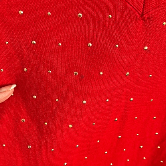 Tommy Hilfiger V-Neck Red Sweater - Picture 4 of 9